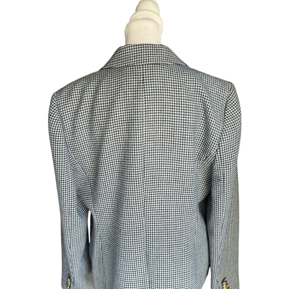 J. Crew - The Campbell Blue Houndstooth Wool Blend Blazer Sz 14 - Picture 8 of 11